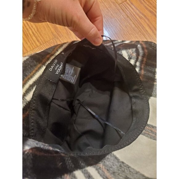 David & Young Plaid Bucket Hat‎ Brown Gray Cream Winter Polyester Wool Lined - Picture 10 of 10